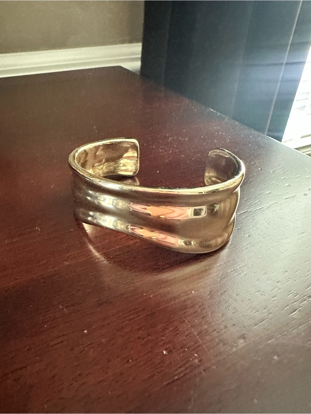 Ann Taylor Wavy Texture Gold Cuff Bracelet